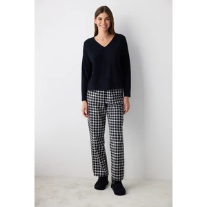 Alia Dark Siyah Sweatshirt Pijama Üstü