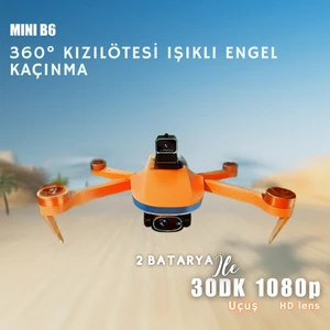 B6 MiniDrone 2Batarya ile 30Dakika Uçuş Beni Takip Et Gps 1080p Hd Çift Kamera Engelden Kaçınma