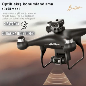 S116 Max Drone Fırçasız Motor 2 Batarya ile 30 Dakika Uçuş 1080P Hd Çift Kamera Engelden Kaçınma Modu