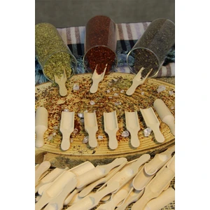12' Li Mini Bambu Ölçek Kaşığı (Küreği), Lüks Mini Kürek Baharatlık Kaşığı