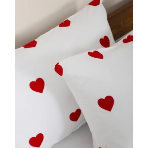 2li Yastık Kılıfı 50*70 cm Kırmızı Kalpli Yastık Kılıfı