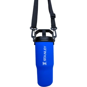 Flip Straw Tumbler 0.89 Lt Neopren Termos Kılıfı ve Omuz Askısı MAVİ