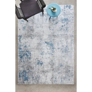 Kaşmir Halı Sare By Kaşmir Halı Abstract Blue Yıkanabilir Kaymaz Taban 80X300 cm Salon Mutfak Halısı Yolluk Kilim