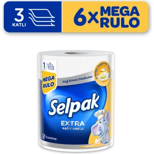 1=3 Yağ Emici Mega Rulo Havlu 6'lı