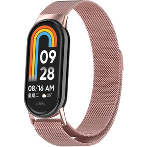 Xiaomi Smart Band 8 Ile Uyumlu Metal Tel-Örgü Işlemeli Kordon