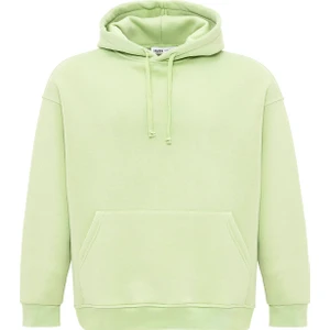 Basıc Oversıze Kapüşonlu Cep Detaylı Sweatshırt Mint