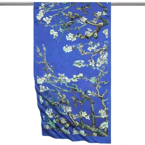 Indigo Badem Çiçeği Ipeksi Fular