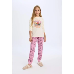 Kız Çocuk Pijama Takımı PowerPuff Girls Uzun Kollu Üst Uzun Alt D2776A824AU