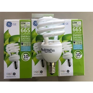 General Electric 3 Adet General Elc. E 14 Tasarruflu Lamba 12W=55W = 665 Lümen 6500 Kelvin Beyaz