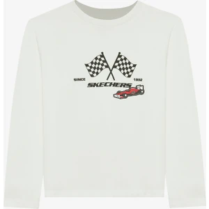 B Graphic Tee Long Sleeve T-Shirt Büyük Erkek Çocuk Beyaz Tshirt SK242065-102