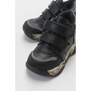 Erkek Çocuk Siyah Hakiki Deri Çocuk Bot