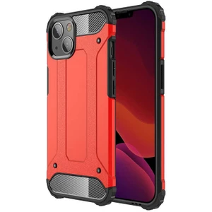 noktaks - Apple iPhone 13 Mini - Kılıf Çift Katman Zırh Tank Crash Military Kapak - Kırmızı - T19181