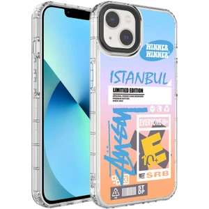- Apple iPhone 13 - Kılıf Kamera Korumalı Renkli Desenli Sert Silikon Korn Kapak - NO1 - T23608