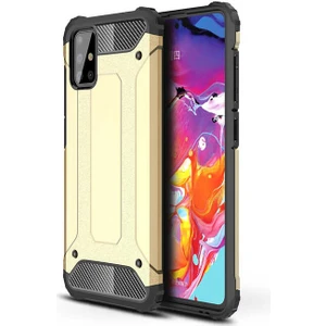 - Samsung Galaxy M31S - Kılıf Çift Katman Zırh Tank Crash Military Kapak - Gold - T14995