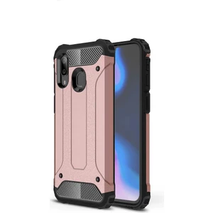 noktaks - Samsung Galaxy A40 - Kılıf Çift Katman Zırh Tank Crash Military Kapak - Rose Gold - T15085