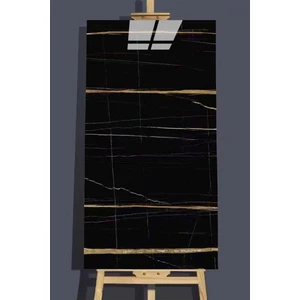 10 Adet 30X60 cm Siyah Altın Mermer Kendinden Yapışkanlı Duvar Paneli