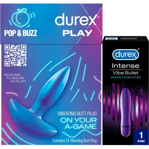 Titreşimli  Plug Tıkaç + Durex Intense Vibe Bullet Titreşimli Vibratör