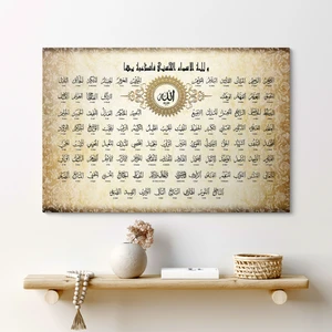 Allahın 99 Ismi  Esma-Ül Hüsna Tablosu