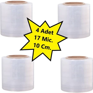 Palet Dilimli Streç 10 cm 17 Mic. 400 gr 300 metre Şeffaf 4 Adet