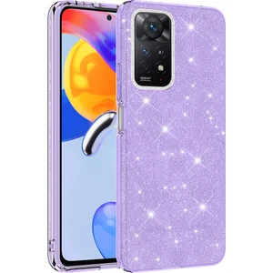 - Xiaomi Redmi Note 11 Pro 5G - Kılıf Simli Koruyucu Shining Silikon - Mor - T26048