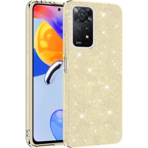 - Xiaomi Redmi Note 11 Pro 5G - Kılıf Simli Koruyucu Shining Silikon - Gold - T26048