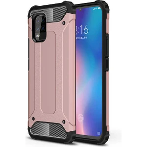 - Xiaomi Mi 10 Lite - Kılıf Çift Katman Zırh Tank Crash Military Kapak - Rose Gold - T13348