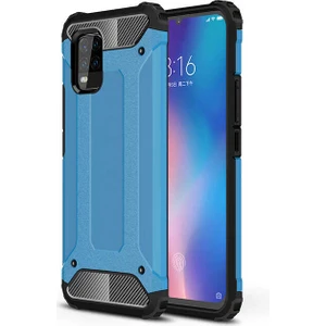 - Xiaomi Mi 10 Lite - Kılıf Çift Katman Zırh Tank Crash Military Kapak - Mavi - T13348