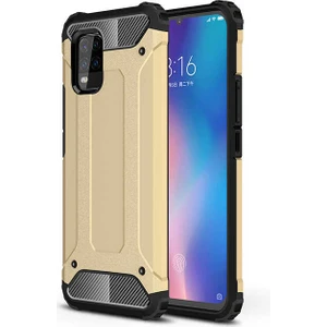- Xiaomi Mi 10 Lite - Kılıf Çift Katman Zırh Tank Crash Military Kapak - Gold - T13348