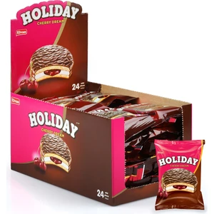 Holiday Vişneli Sandviç Bisküvi 30 Gr. 24LÜ 1(Paket)