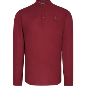 G783 Dewberry Hakim Yaka Erkek Gömlek-Bordo