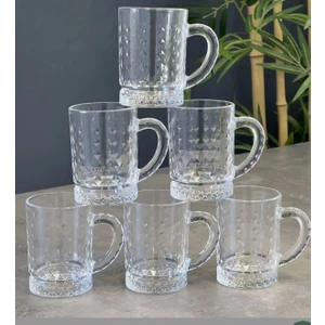 Raena 6'lı Kulplu Cam Bardak