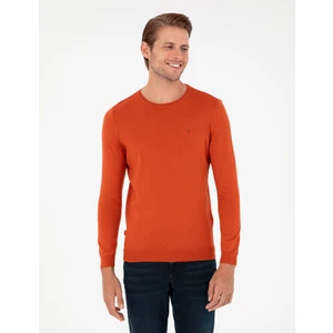 Pierre Cardin Erkek Turuncu Slim Fit Bisiklet Yaka Basic Triko Kazak 50296621-VR051