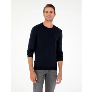 Pierre Cardin Erkek Lacivert Slim Fit Bisiklet Yaka Basic Triko Kazak 50296621-VR033