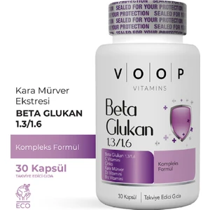 Beta Glukan Kara Mürver, C Vitamini, Çinko Bitkisel Vegan 30 Kapsül