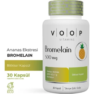 Bromelain Ananas Eki - 500 Mg | 30 Bitkisel - Vegan Kapsül