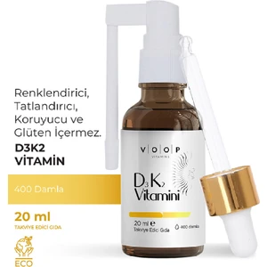 Vitamin D3K2 Sprey-Damla 20 Ml