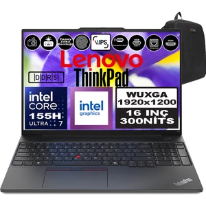 Thinkpad E16 Gen2 Intel Core Ultra 7 155H Ddr5 96GB 2tb SSD Intel® Aı Boost 16" Wuxga IPS Windows 11 Home Taşınabilir Bilgisayar 21MA002UTXH33 + Zetta Çanta