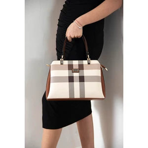 Silver & Polo Krem - Taba SP972 Kadın El Çantası