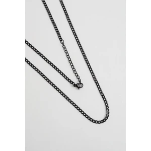 Asil Siyah Rodyum Kaplama Çelik Erkek Zincir Kolye
