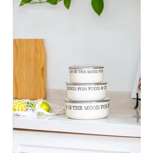 Emaye Saklama ve Isıtma Kabı 3 Boy Emaye Saklama Kabı