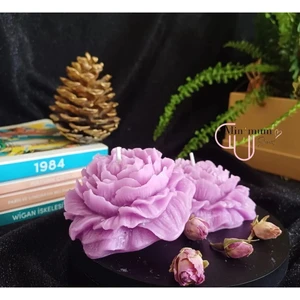 Minimum Stories 2'li Şakayık Lila Renk Gül Kokulu  Dekoratif Mum Seti
