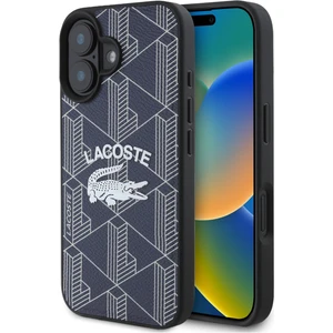 iPhone 16 Uyumlu Kılıf Lacoste Orjinal Lisanslı Magsafe Şarj Özellikli Mono Vintage Logo Lacivert