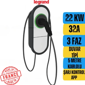 Elektrikli Araç Şarj Istasyonu 22 Kw Kablolu Duvar Tipi