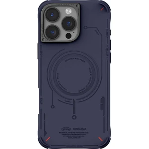 iPhone 16 Pro Max Uyumlu Kılıf Magsafe Özellikli Metal Kamera Çerçeveli Skinarma Mecha Serisi Mavi