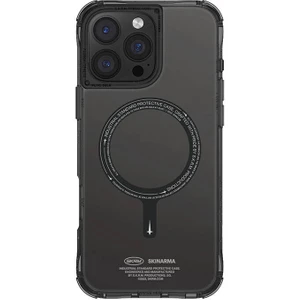 iPhone 16 Pro Max Uyumlu Kılıf Magsafe Şarj Özellikli Şeffaf Airbag Tasarımlı Skinarma Saido Siyah