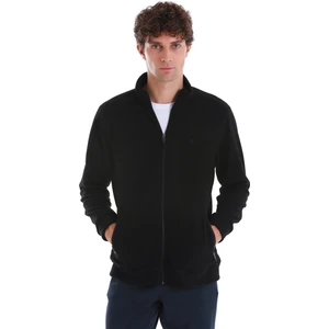 Siyah Regular Fit Tam Fermuarlı Polar Sweatshirt