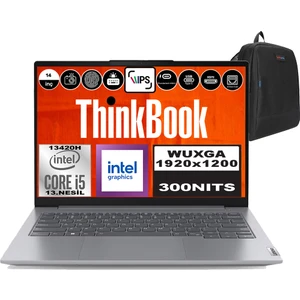 Thinkbook 14 G6 Irl Intel Core I5 13420H 32GB Ddr5 512GB SSD 14" Wuxga 300NITS IPS Windows 11 Home Taşınabilir Bilgisayar 21KG00UCTRH09 + Zetta Çanta