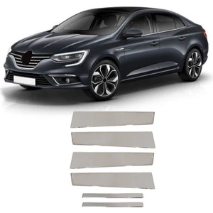 Renault Megane 4 Uyumlu 2016-2020 Krom Direk Nikelajı 6 Parça Paslanmaz Çelik