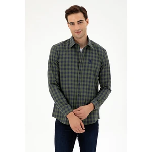 U.S. Polo Assn. Erkek Koyu Yeşil Gömlek Desenli 50296607-VR079