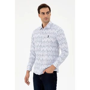 U.S. Polo Assn. Erkek Beyaz Gömlek Desenli 50296864-VR013